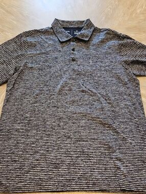 Men's Striped Polo Shirt - Black & White